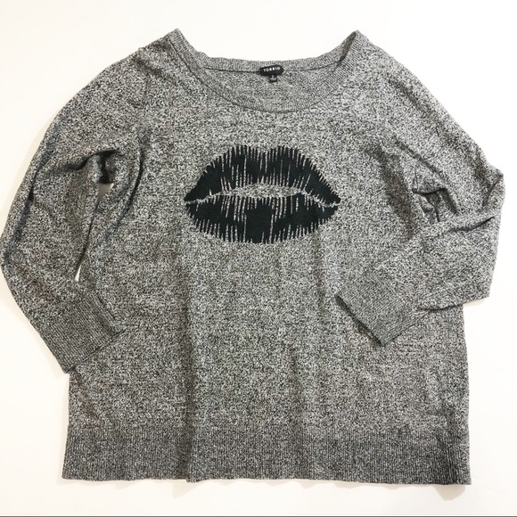 torrid Sweaters - Torrid Lip Print Knit Sweater